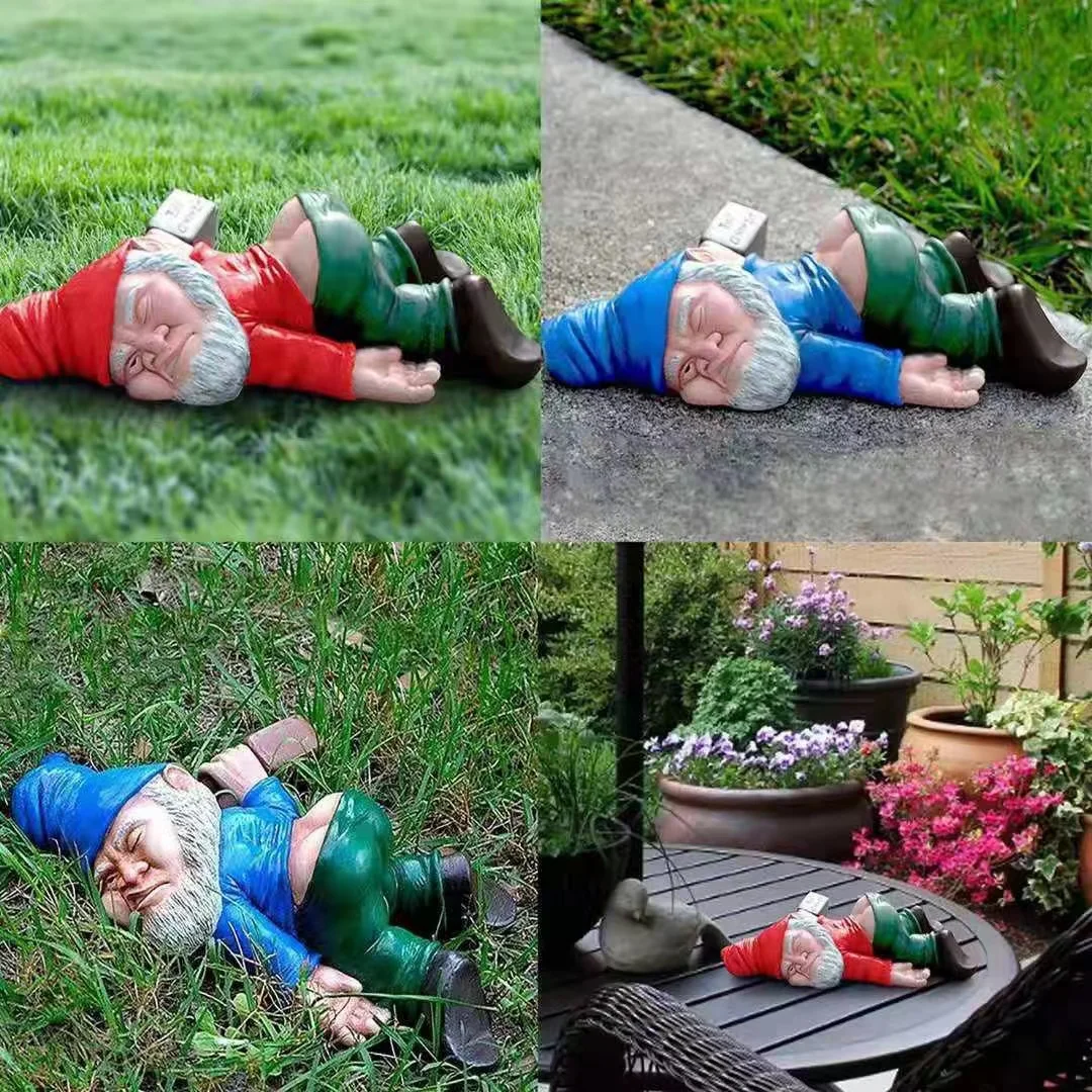 Top Grace  Funny Drunk Gnomes Garden Decor Naughty Dwarf Garden Gnome Statue Sculpture for Outdoor Garden Decorations