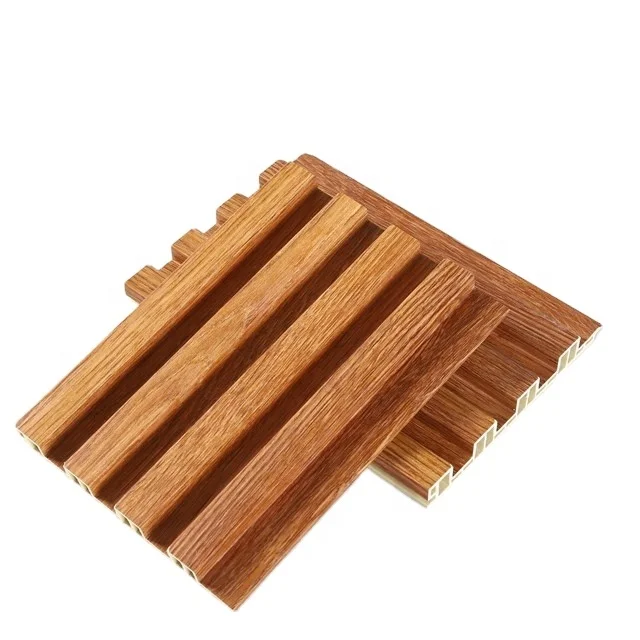wooden cladding interior plastic composite fluted covering board wainscoting vinyl timber decorativo 3d wpc wall panel