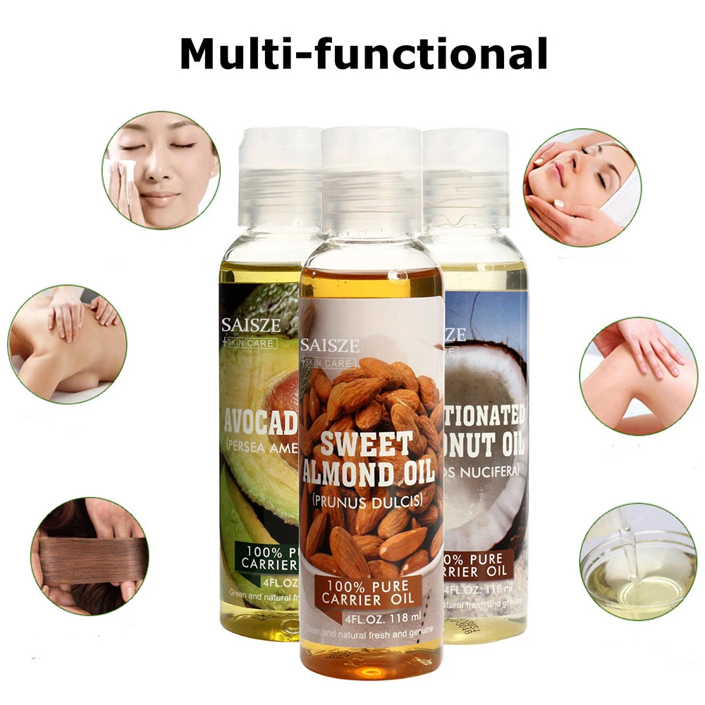 2019 New 100% Natural Pure Cold Pressed Avocado Sweet Almond Coconut Castor Oil For Hair Skin Care