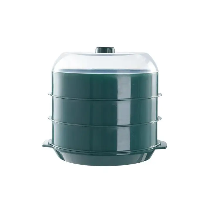 Factory direct sale microwave oven steamer plastic multilayer insulated steamer container for household kitchen use