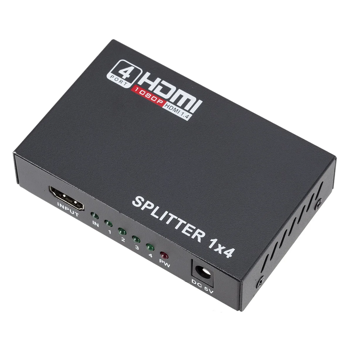 Factory OEM 1080p hdmi splitter 1 in 4 out hdmi splitter 1x4 hdmi splitter audio video extender with AC adapter