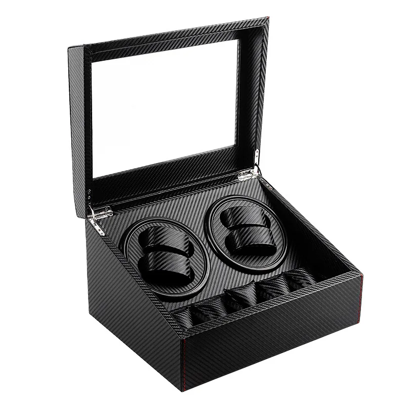 Luxury High Quality China MDF Wood Finish Carbon Fiber Watch Box Case Mens Watch Winder