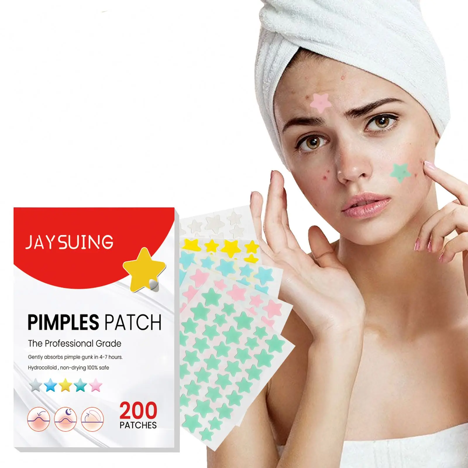 Customized Private Label Acne Patch Hyaluronic Acid Crystal Face-Specific Herbal Ingredients Witch Hazel Tea Tree Oil Sheet