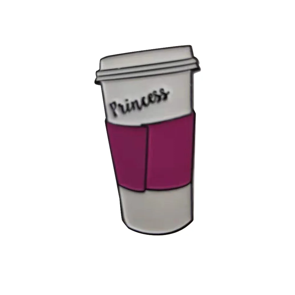 
Custom Drink Coffee Shape Zinc Alloy Brooch For Gift 