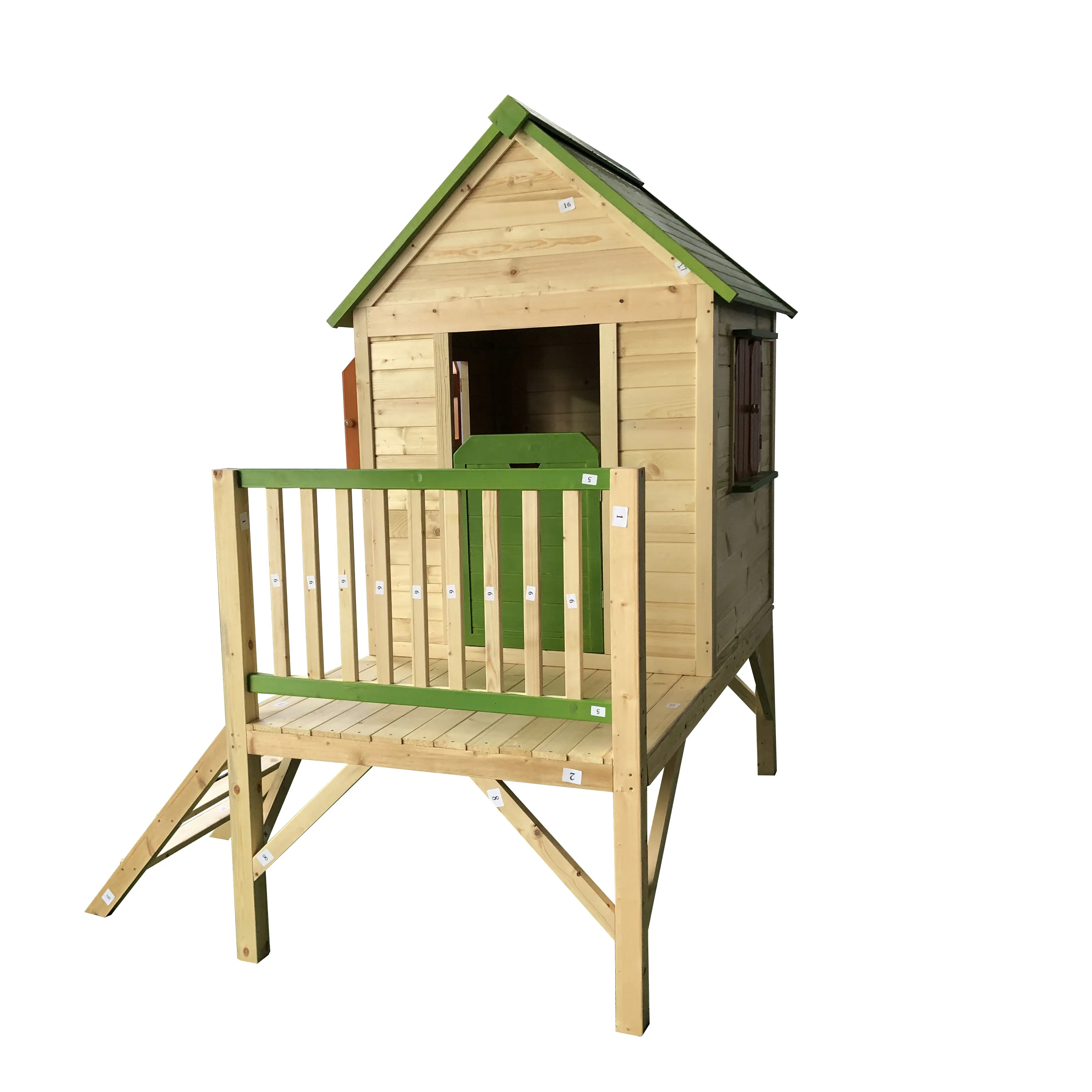 Children Kids Kindergarten Wooden Outdoor Playhouse In Playground