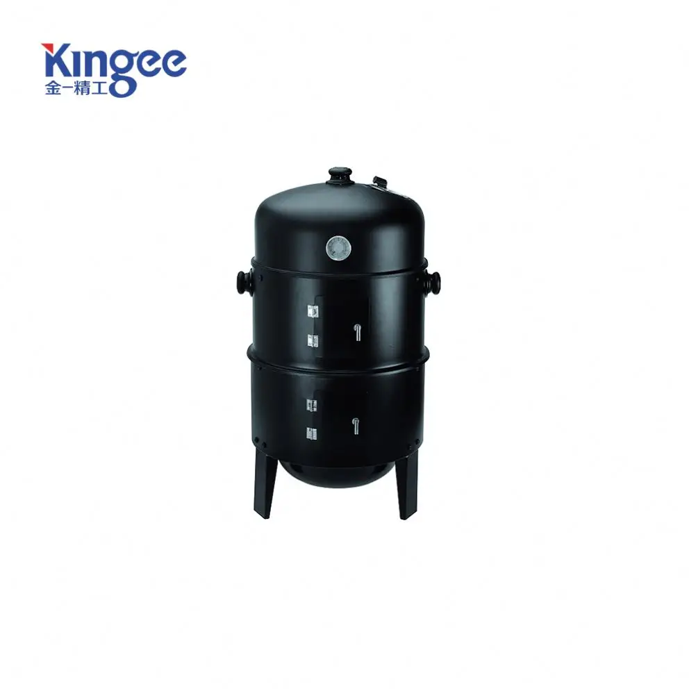 Hot Selling 3 Layers Tower Vertical Barrel Charcoal Bbq Grill Smoke Oven