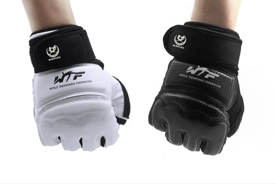 Half Finger PU Leather MMA Fighting Sanda Gloves Karate Muay Thai Taekwondo Gloves