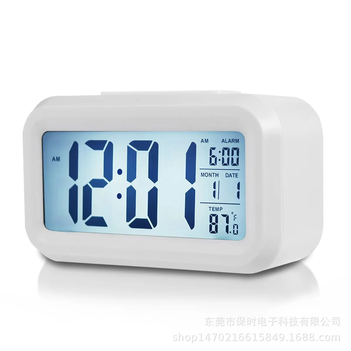 Alarm Clock Temperature Humidity Voice Control/Alaways On Table Clock Dual Alarm Wall Rechargeable Digital LED Clocks