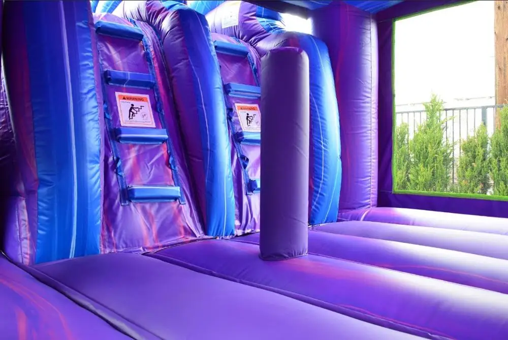 
wholesale Inflatable mermaid dual lane titan plus 6 in 1 combo game bounce house with water slide for sale 