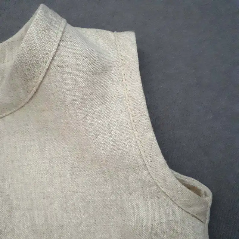 
2020 Hot Sale Kids Girl Clothes Top Solid Color Sleeveless Baby Girls Linen Vest 