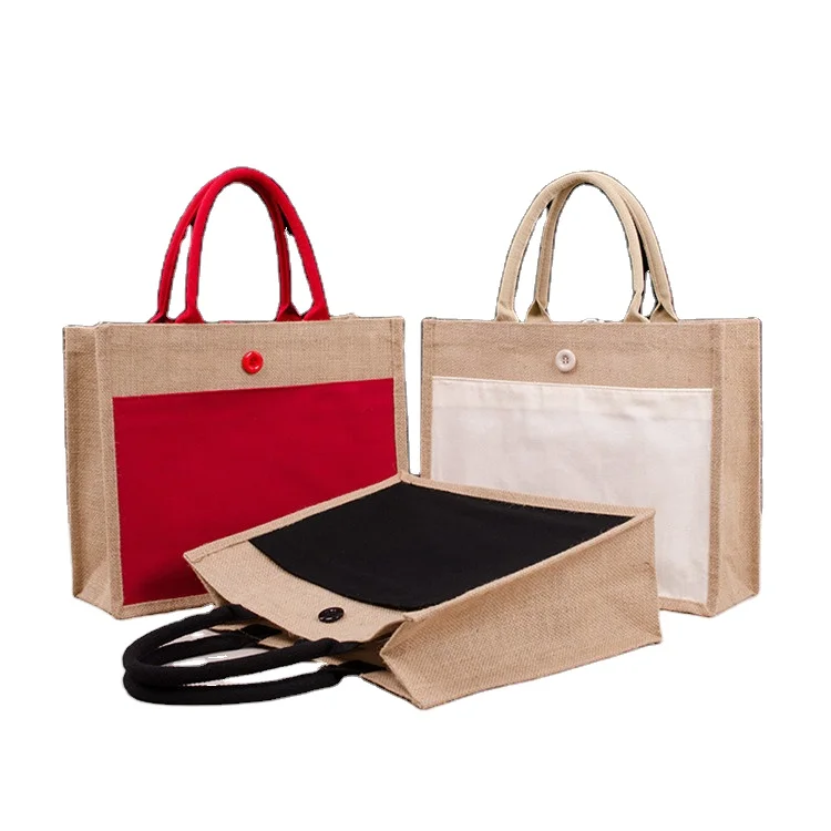 Eco friendly handmade Gift Beach Carrier Hemp Bags Laminated Canvas Jute Burlap Tote Bag