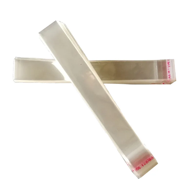 Clear Disposable self-sealing Bags Jewelry Storage Stobag Plastic long Sac auto adhesive Bag with Valve tape