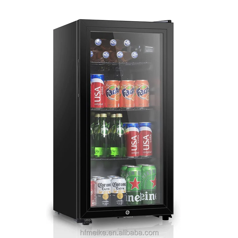 Холодильник для напитков с 105 емкостью автономный холодильник офиса бара дома двойная стеклянная дверь
