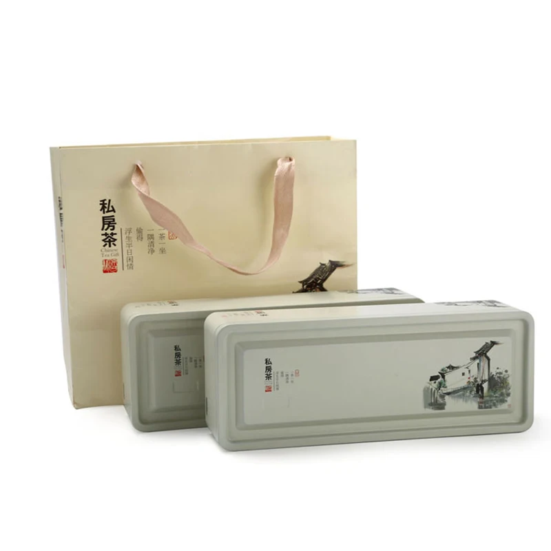OEM  metal box Customizable rectangle tea and food candy box Rectangular Tins Plain Hinged Metal Packing Box tinplate Container