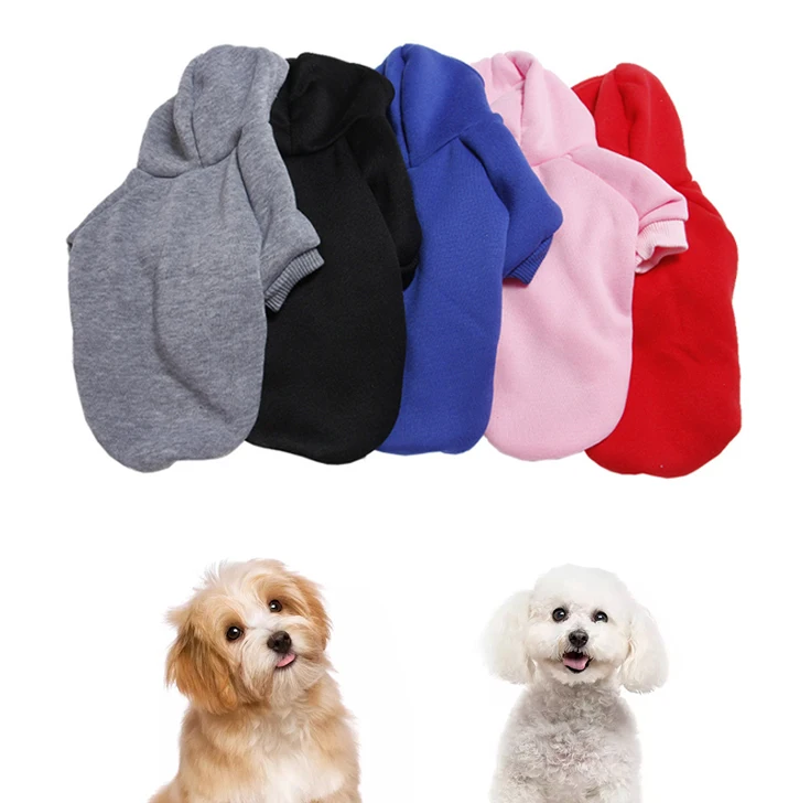 Wholesale Soft Solid Color Pet Dog Clothes Winter Hoodie Dog Sweater Pet Clothes Hoodie
