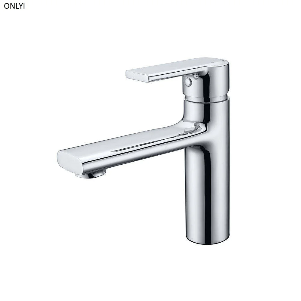 Deck mounted brass body polished chrome wasserhahn single handle bathroom wash basin faucet mixer