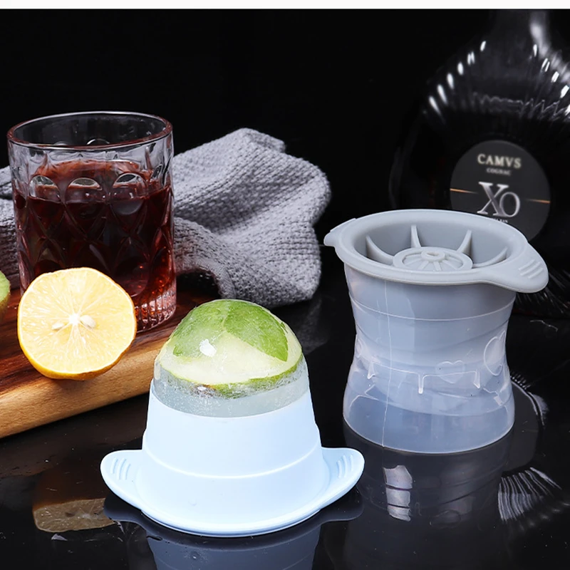 direct factory price Large Ice Ball Tray Maker Spherical Silicone Round Frozen Cube Making Whiskey Hockey Mold with cover