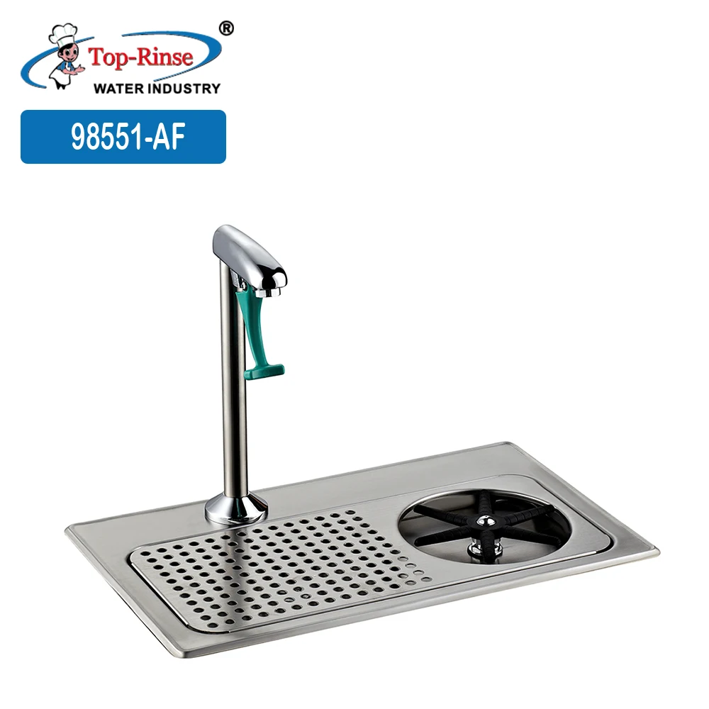 98551-AF Full Set Bar Application Glass Rinser with Pedestal Push Back Single Glass Filler Faucet