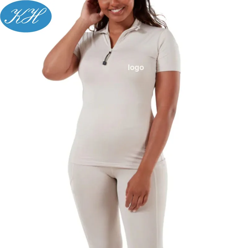 Custom Outdoor Equestrian Clothing UV Protection Stretchy Light Weight Sun Shirts Recycled Baselayer Pants Set