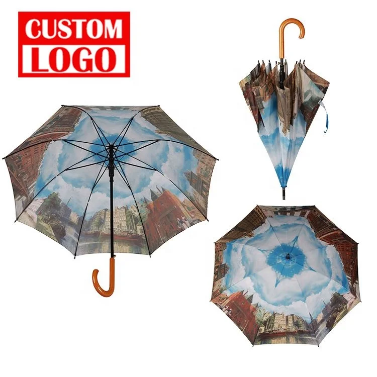 Wholesale High Quality Windproof Double Canopy Golf Umbrella Custom Logo Prints Promotional Umbrella Personalised Golf Umbrella
