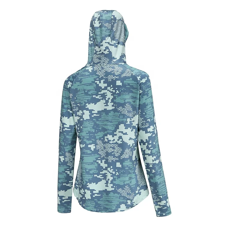 Индивидуальный дизайн, оптовая продажа, камуфляжная толстовка с капюшоном с УФ-защитой для женщин