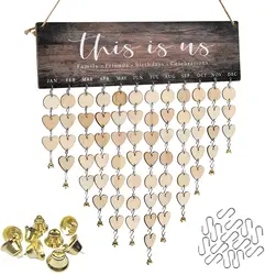 Birthday Gifts for Grandma Mother from Daughter - Wooden Family Birthday Reminder Calendar Plaque, Family Like Branches