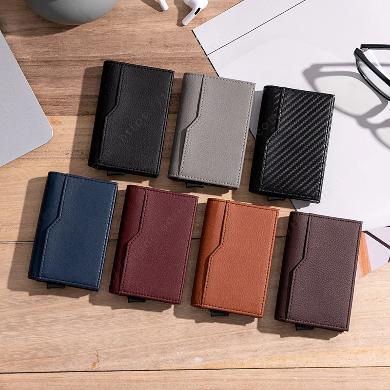 Premium Quality Laser Printed Aluminum Wallet For Men Card Holder Minimalist Wallet RFID Blocking Front Pocket Card Wallet