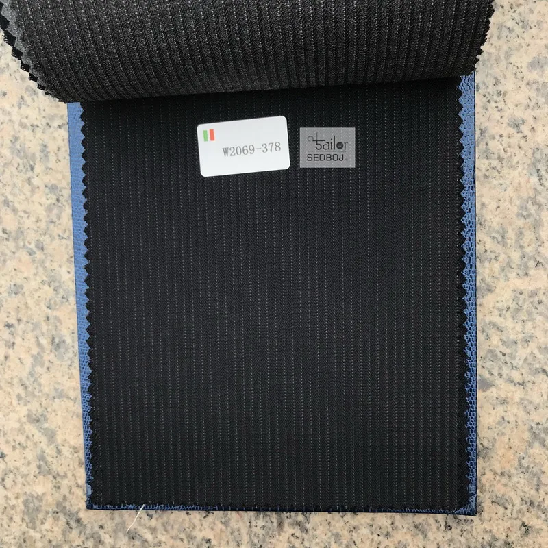 
italian striped cashmere wool fabric for Custom made Mens suit 