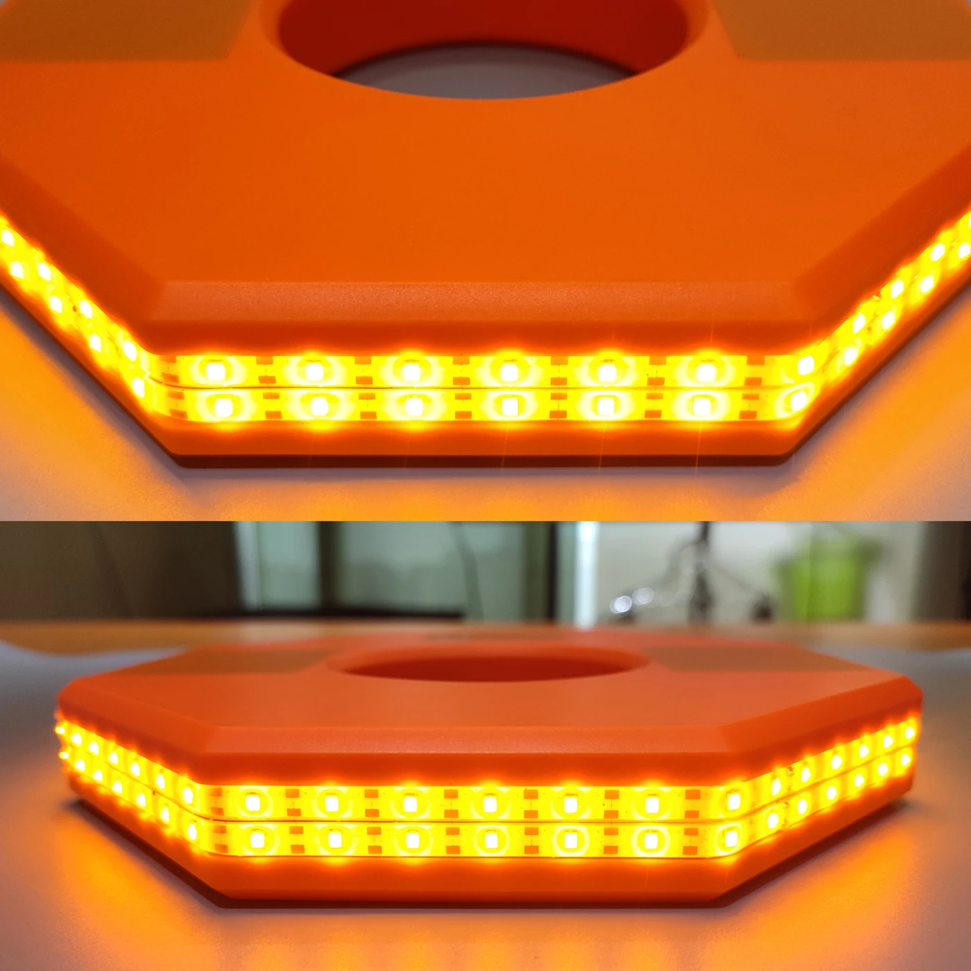 Road safety amber strobe beacon small smart LED traffic light traffic cone gate flashing light