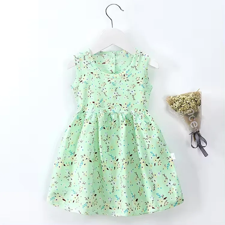 Beautiful Summer Cute Kids Clothing Dress Casual Baby Girls Print  Dress for sale