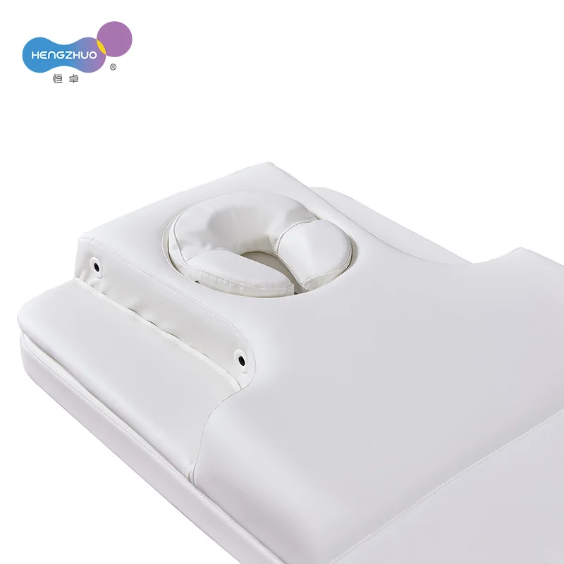 Modern Electric Adjustable Spa Bed Massage Table for Beauty Salon Tattoo Chair Wooden Base Furniture with 3 Detachable Pillows