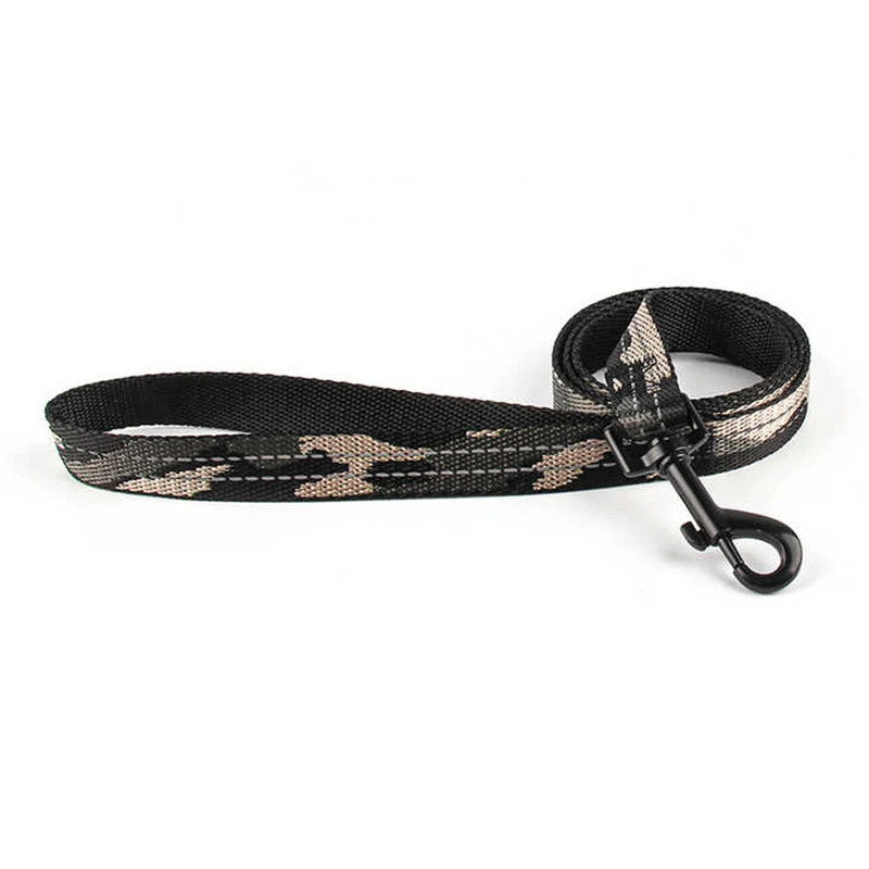 Nylon knit Black camouflage pattern durable stainless steel hook pet outlook safety dog leash harness collate three piece suit
