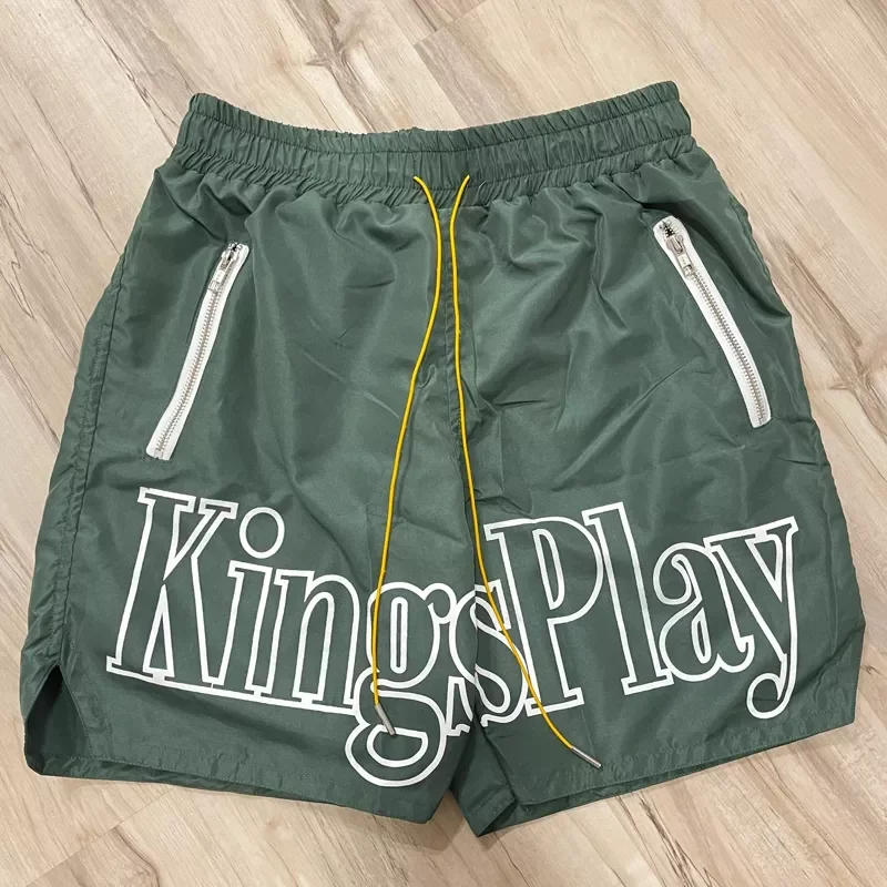 Xuhui Wholesale King Play Same Nylon Custom Logo 100 Polyester Drawstring Shorts Sweatpants Gym Beach Shorts Men