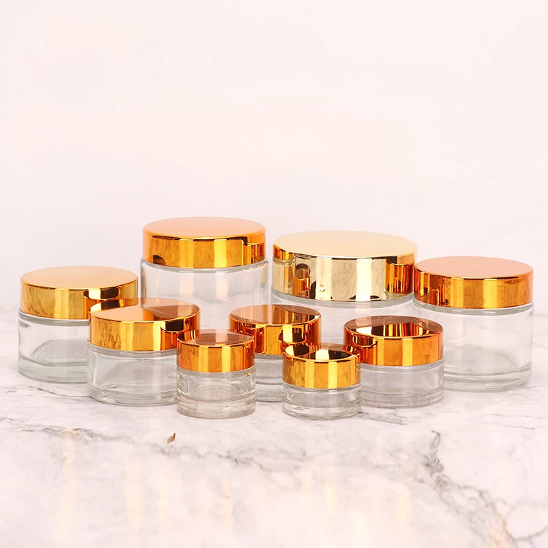 Yozzi Eye cream jar Glass cream bottle Golden cover cream bottle cosmetic jar 250g