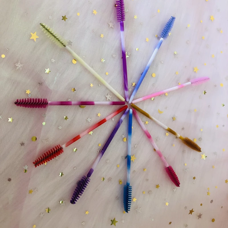 
eyelash brush applicator mascara wand private label nylon plastic disposable mascara brush for eyelash extensions makeup brush 