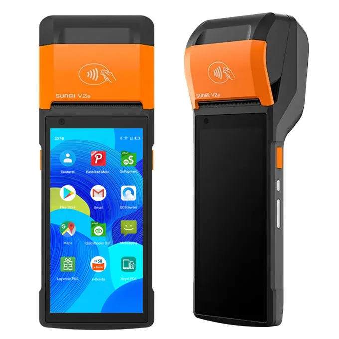 Android Terminal SUNMI V2S Android 7.1 NFC All-in-one Pos 4G GPS Scanner 1D 2D Pos Systems 58MM Printer for Supermarket