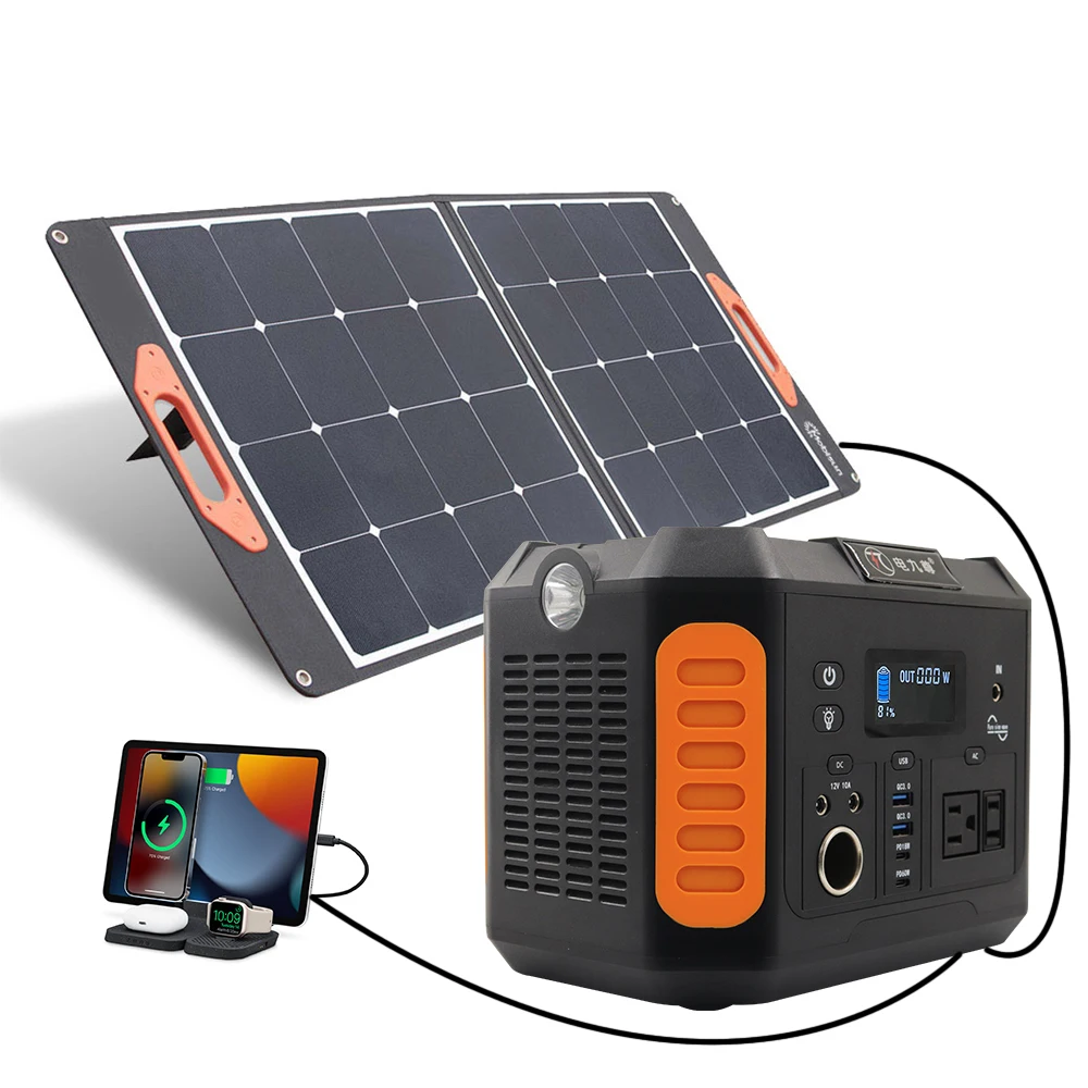 New solar energy storage 500W lithium battery portable power station off grid power supply large capacity portable power bank