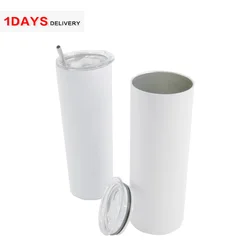 Stainless Steel Sublimation Cups Bulk Double Wall 20Oz Skinny Lid And Straw Tumblers Vacuum Insulated Tumbler
