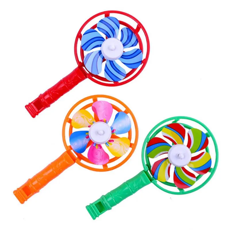 Colorful Windmill Party Props Random Color Kids Gift Plastic Whistle Toys