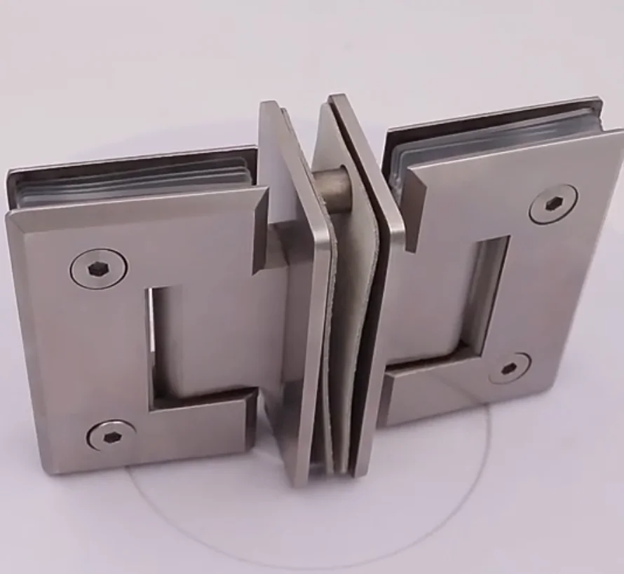 High Quality Glass Panel Clamp Fittings Holder Bathroom Clamp Double Open Shower Glass Door Hinge