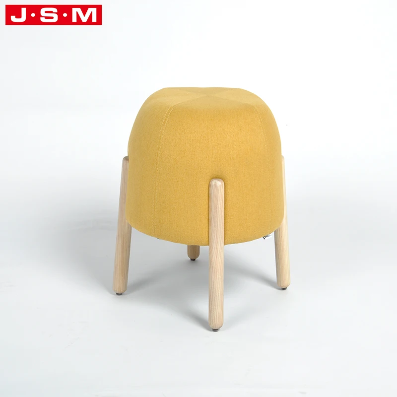 Country Style Dressing Room Waiting Room Round Fabric Cushion Ottomans Stool