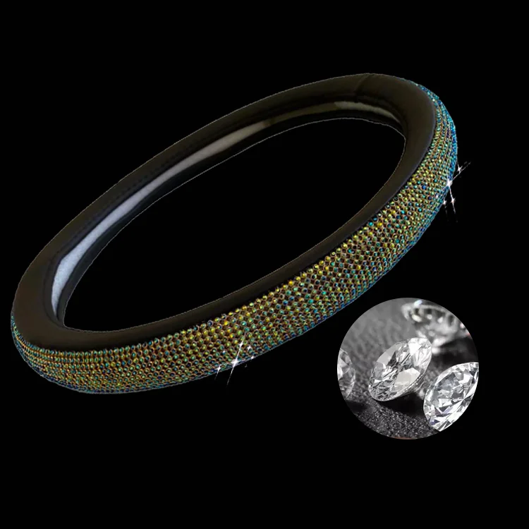 
Wholesale bling rhombus customized diamond car steering wheel cover 