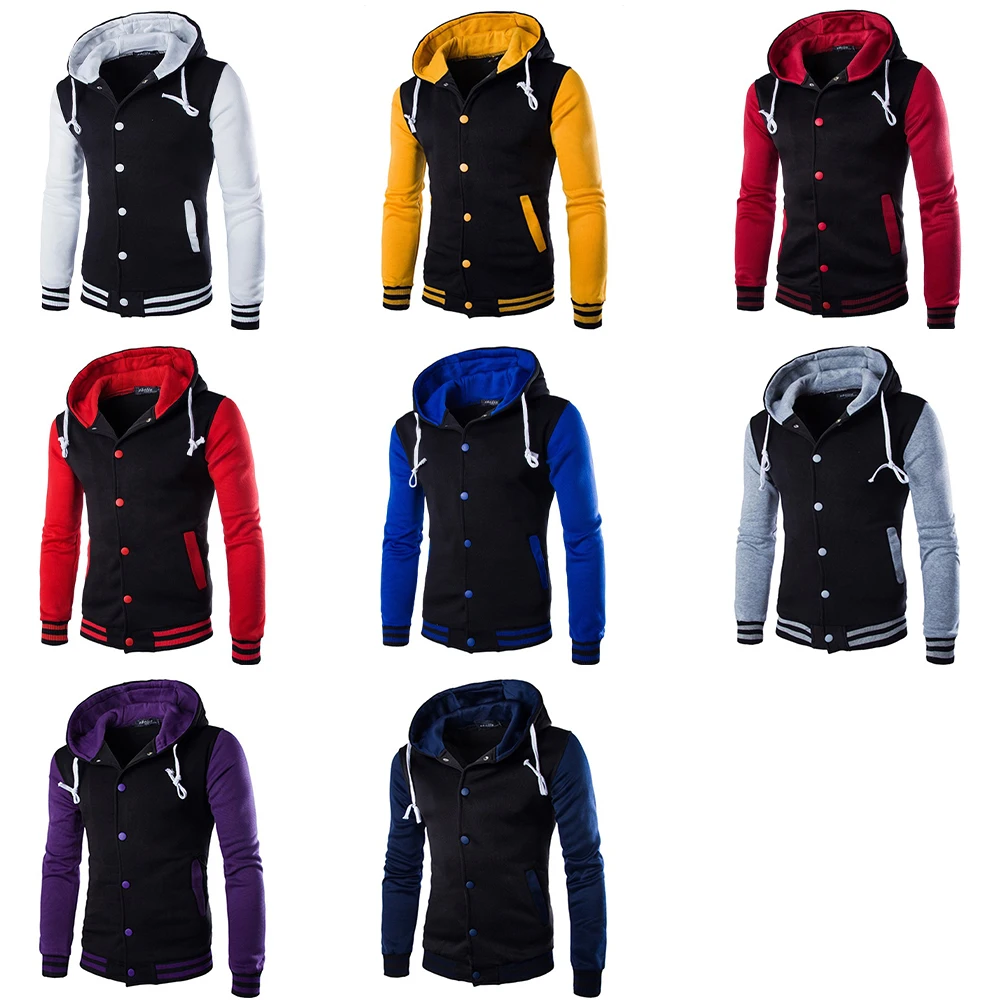 Custom Hooded Letterman Jacket Man Fleece Baseball Jackets Wholesale Blank University Varsity Jacket Men Chamarras Para Hombre