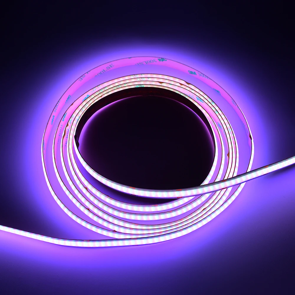 ZBL RGB COB led strip light 3 Years Warrant ce rohs ul 12V 24V Smart Flexible RGB COB LED Strip lights