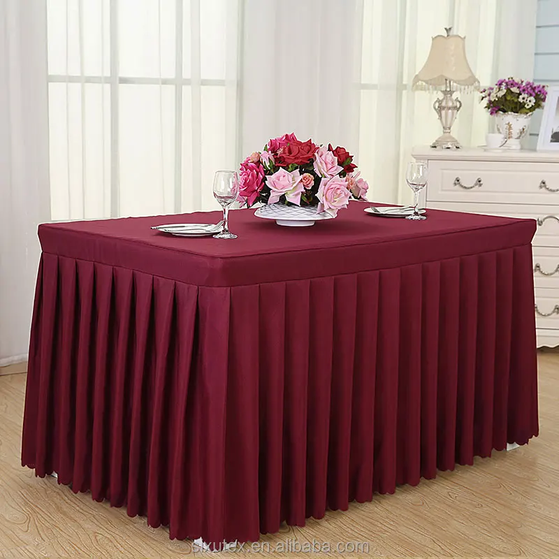 Wholesale white wedding square table cover ruffles manteles para boda nappe ronde de table mariage