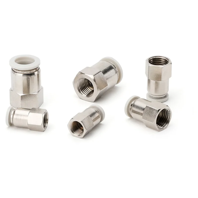 PCF4/6mm-M5/01/02/03/04 Female Straight Metal Fitting