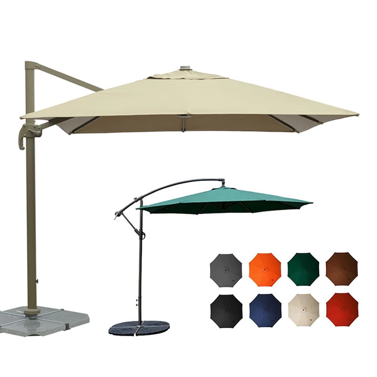 10 футов, железные подвесные консольные зонтики для внутреннего дворика, зонты от солнца в виде банана, садовый уличный зонтик