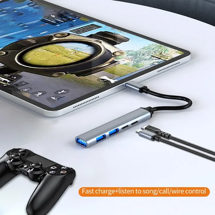 5 in 1 Type C port Ultra-Slim Data USB Hub transfer to 65W PD type c USB 2.0 3.0 docking station for MacBook Mac Pro Mac mini