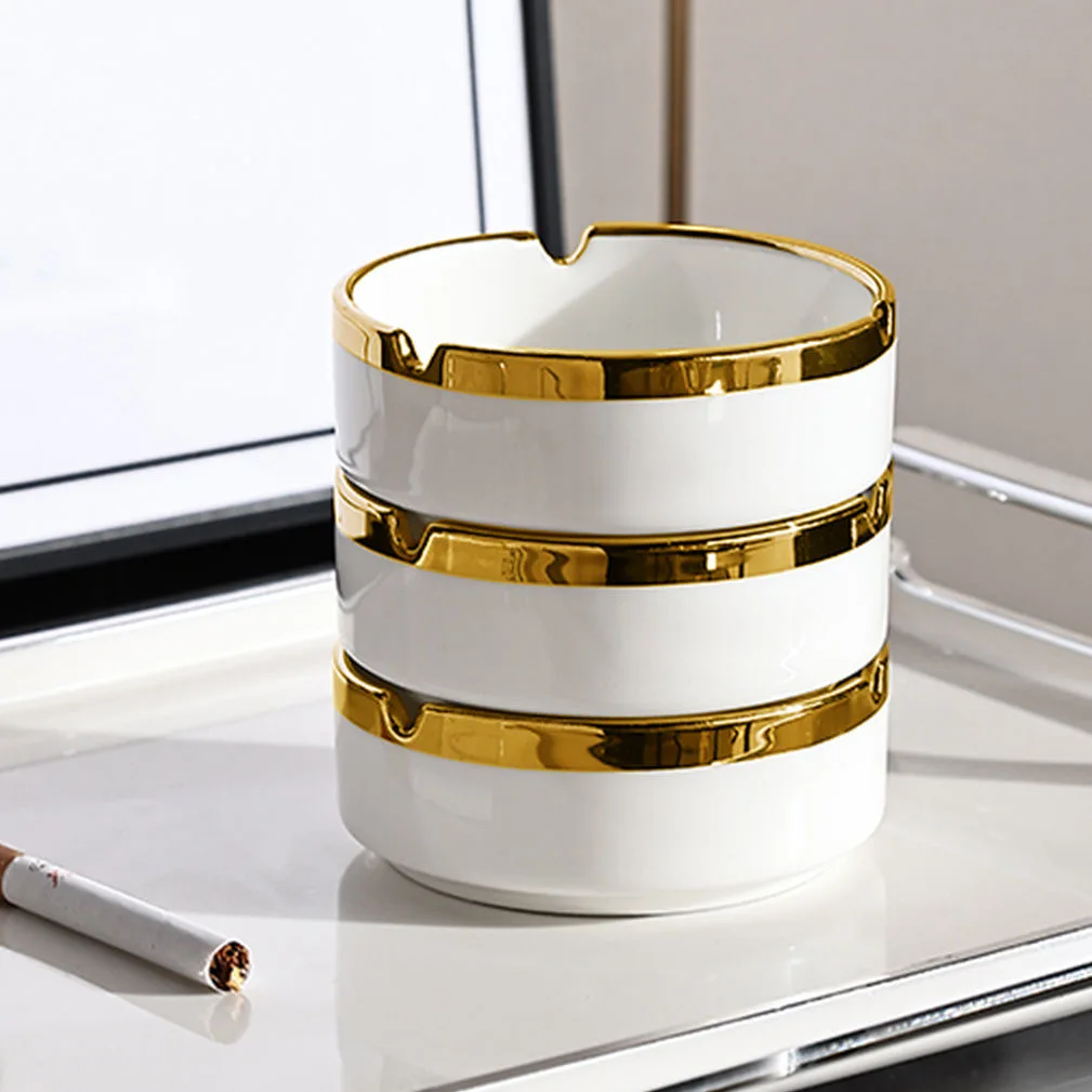Custom Logo Cartoon Pattern Ash Trays Smokeless Round Thickened ceramic  Pocket Cigarette Ashtray