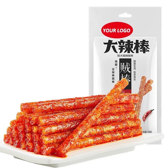 Popular Chinese Hot Spicy Latiao Gluten Grain Snacks Exotic Asian Spicy Strip Snacks Latiao